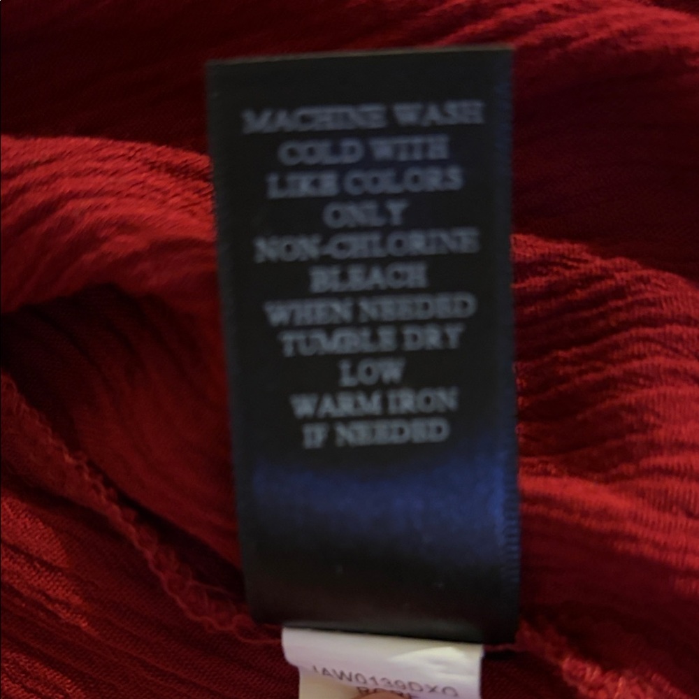 Elegant Lace-Up Blouse in Deep Red - Picture 9 of 9